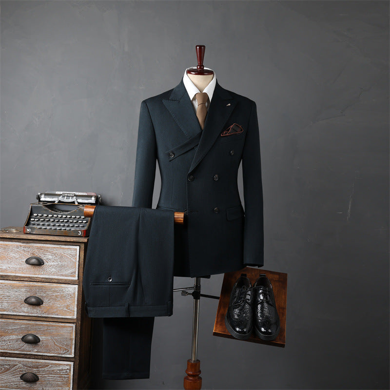 Men's Double Breasted Casual Suit Set