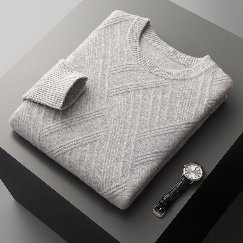 Autumn And Winter Loose Jacquard Bottoming Sweater Men