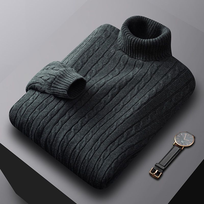 Men's Turtleneck Fleece-lined Thickened Sweater