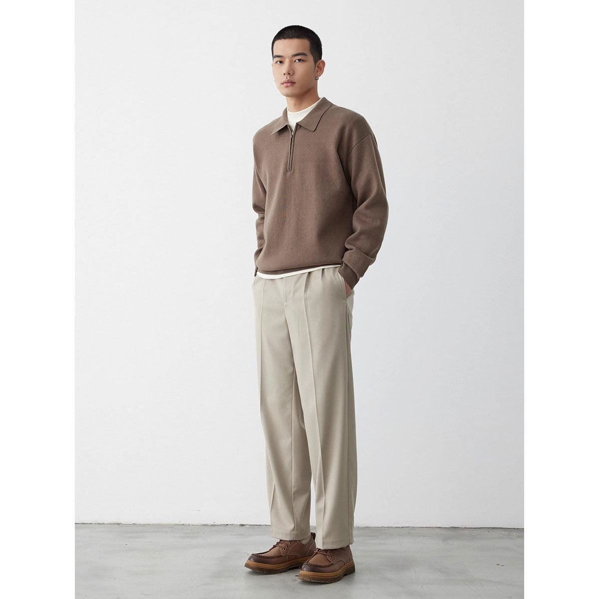 Casual Polo Collar Knitwear Sweater For Men