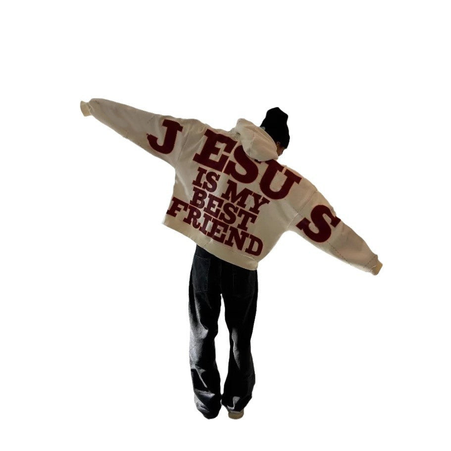 Autumn And Winter Letter Printed Hoodie