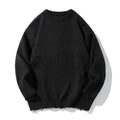 Retro Hollow-out Ripped Design Round Neck Sweater