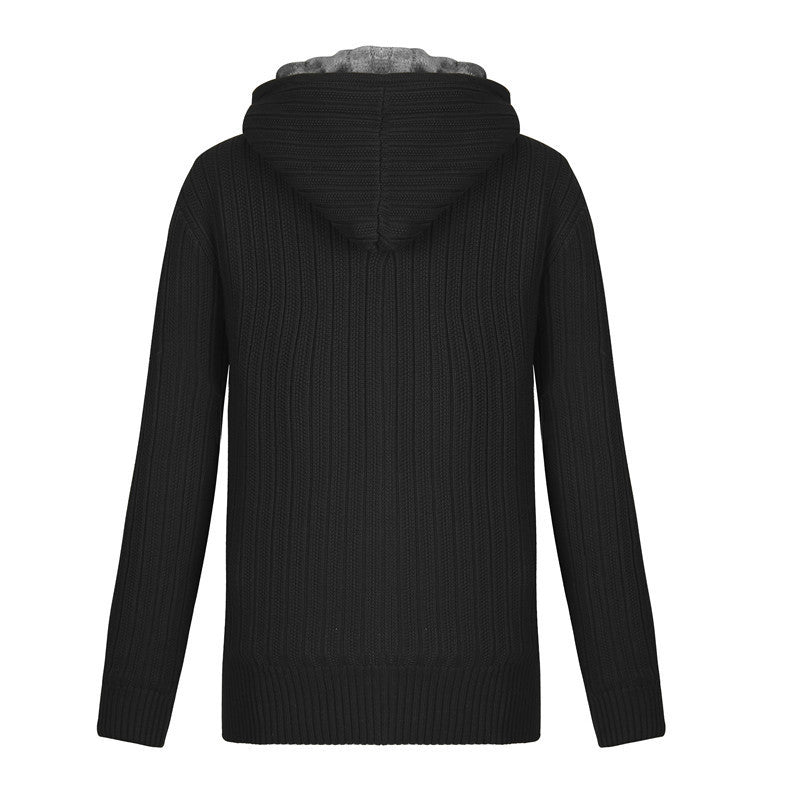 Autumn And Winter Fleece-lined Men's Loose Sweater