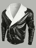 Men's Leather Fleece-lined Thickened Casual jacket