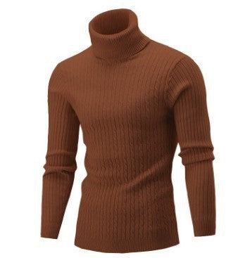 Men's Sweater Casual Retro Twisted Flower Turtleneck Knitting sweater