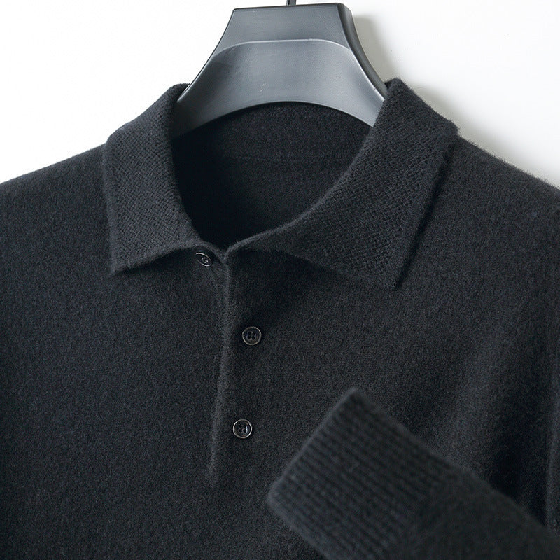 Men's Woolen Polo Collar Sweater