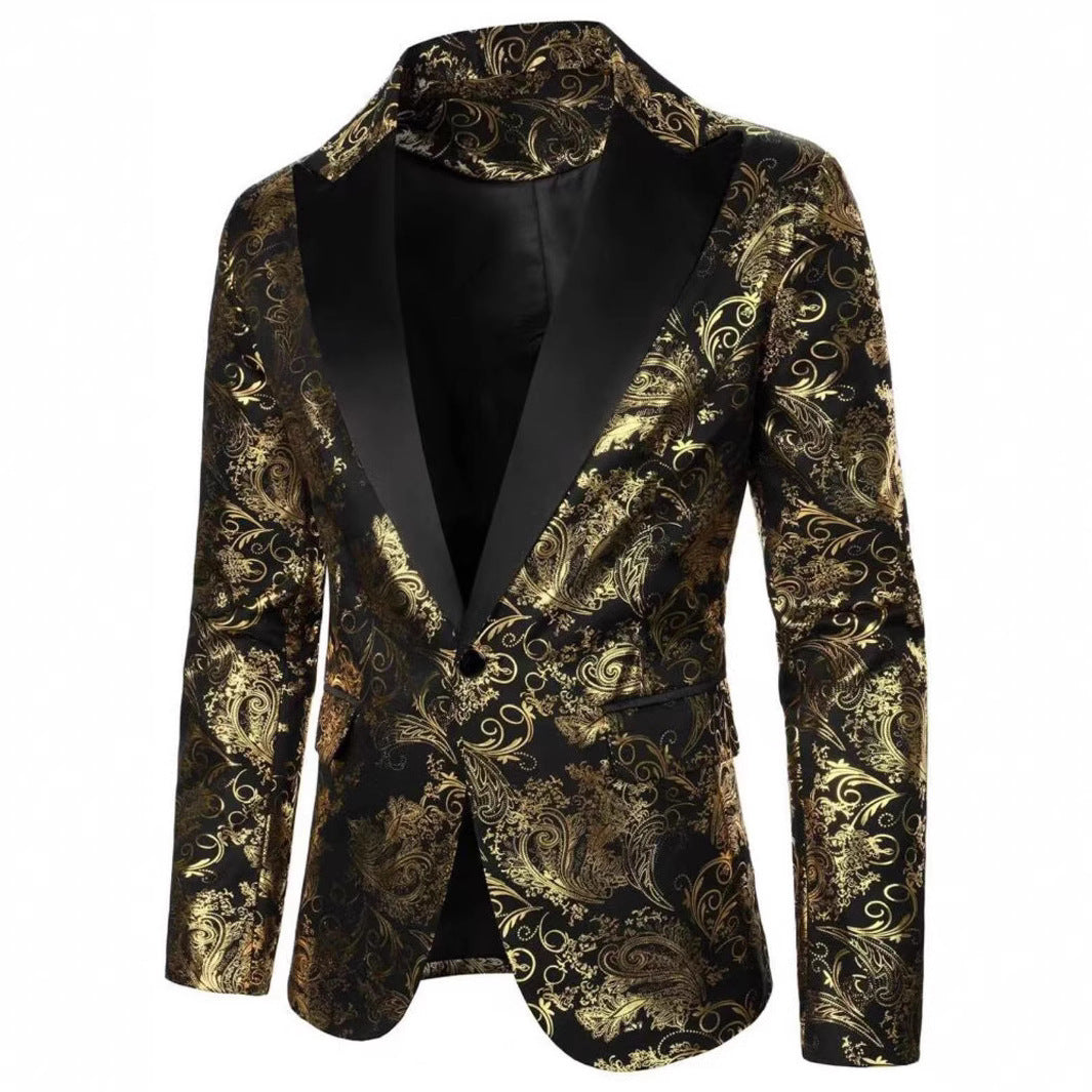 Men's Bronzing Printed Suit Jacket
