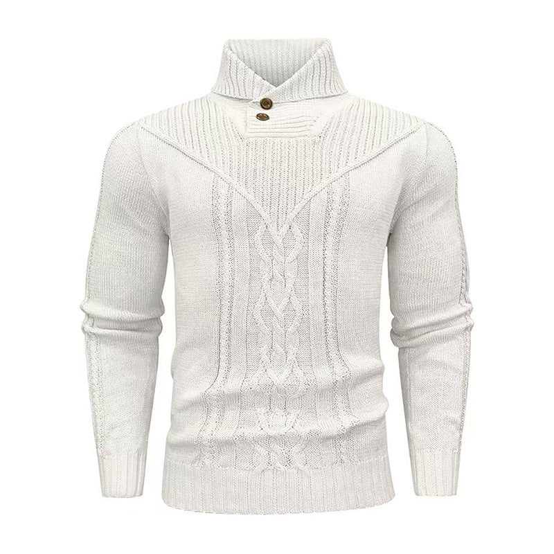 Stand Collar Classic Twisted Pullover Sweater