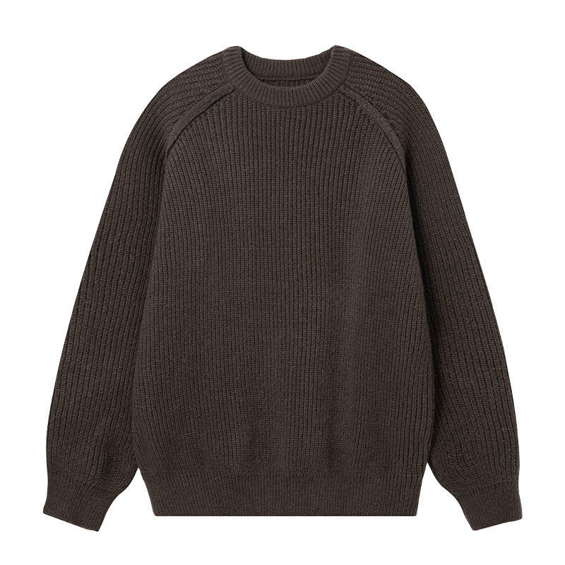 Three-dimensional Shoulder Line Design texture Thick Needle Sweater