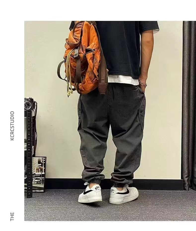 Men's Spring And Autumn Black Casual Harem Pants