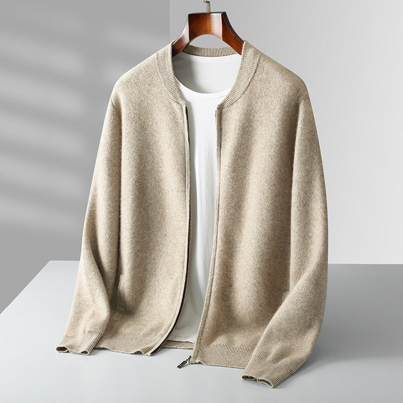 Round Neck Men's Cardigan Coat