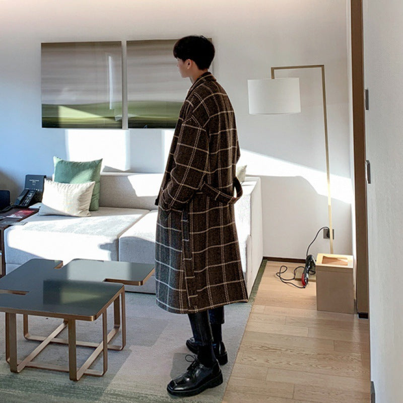 Long Woolen Student Windbreaker coat