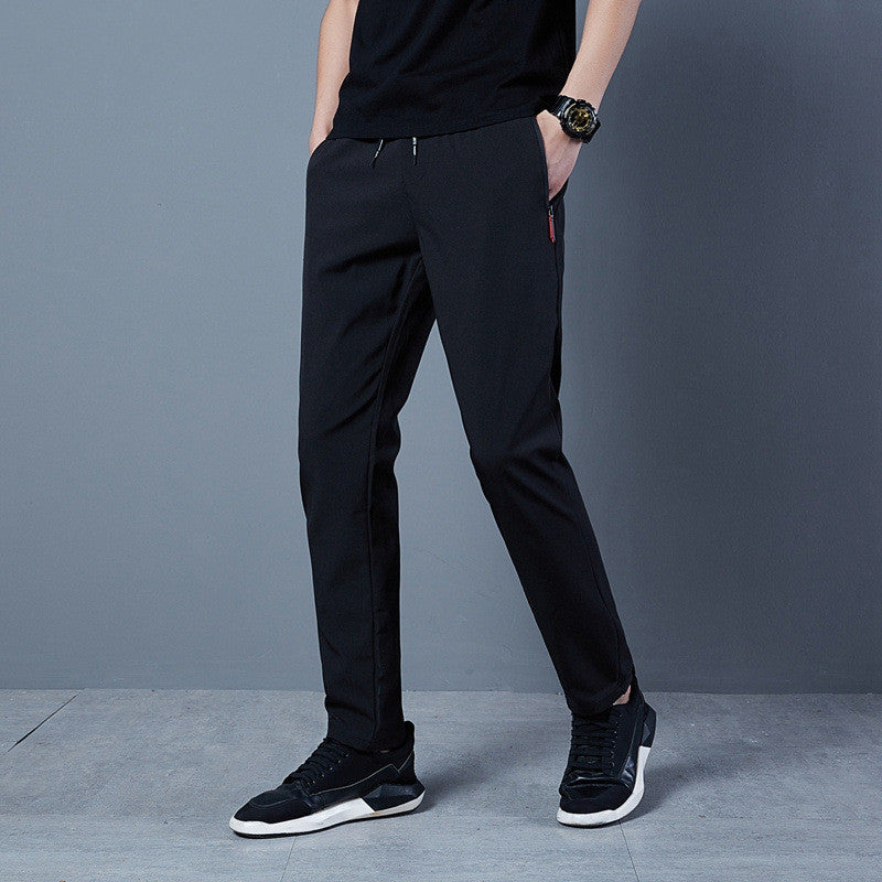 Mens Solid Color Loose Casual Pants