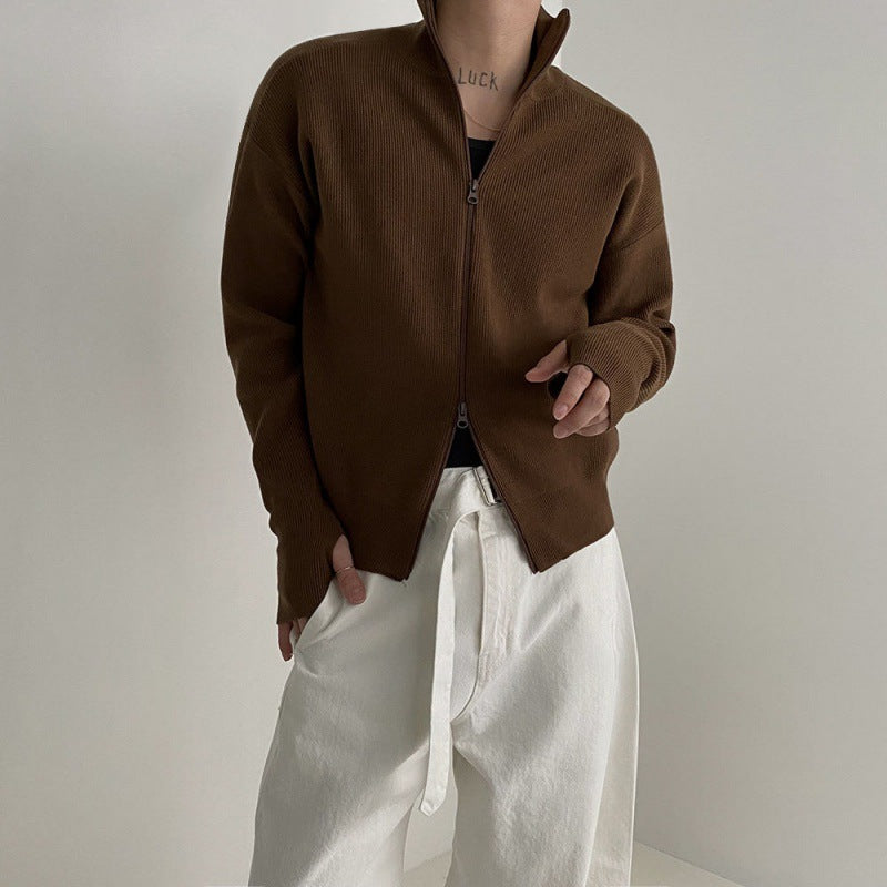 Loose Stand Collar Lazy Mock Neck Sweater