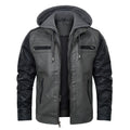 Stitching Leather Jacket men