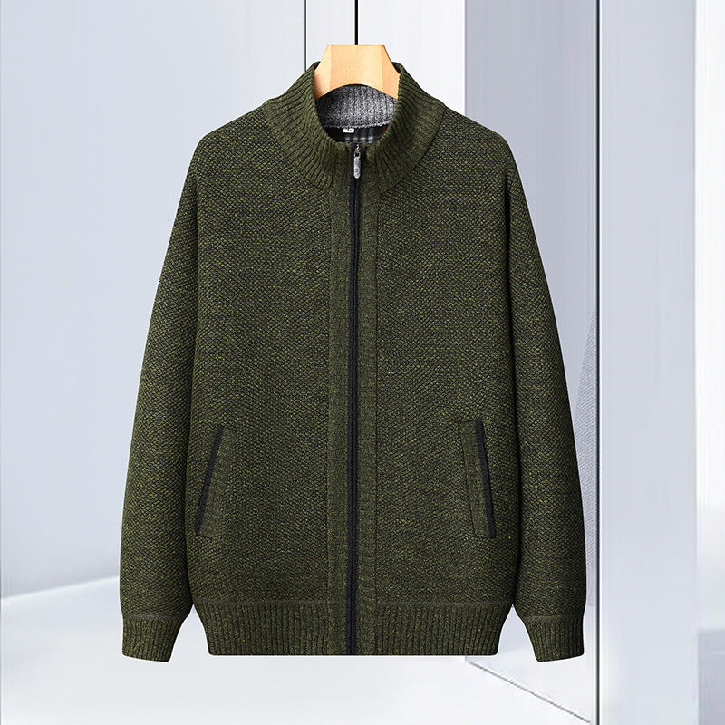 Stand Collar Sweater Coat For Men