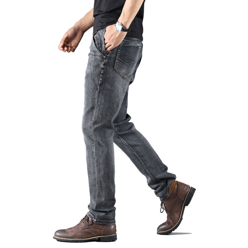 Smoky Gray Men's Loose Straight Jeans