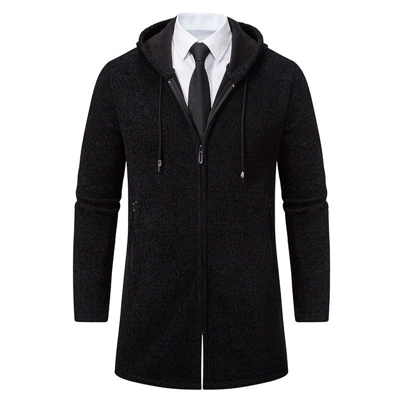Men's Chenille Hooded Cardigan Sweater