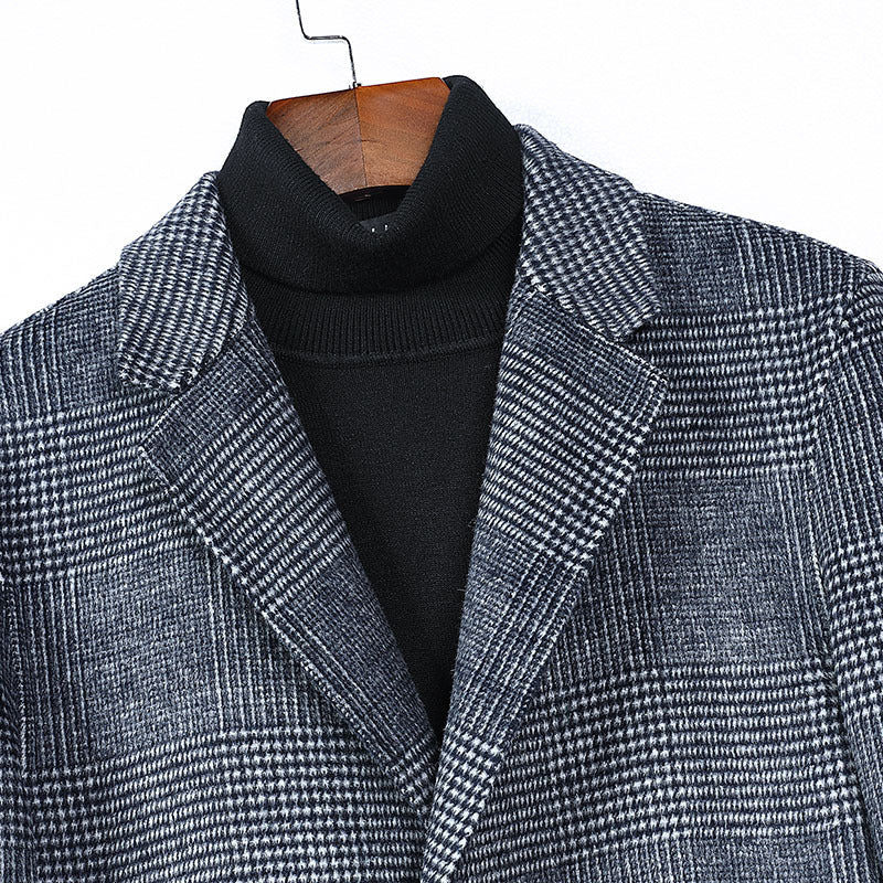 Men's Plaid Double-sided Woolen Coat