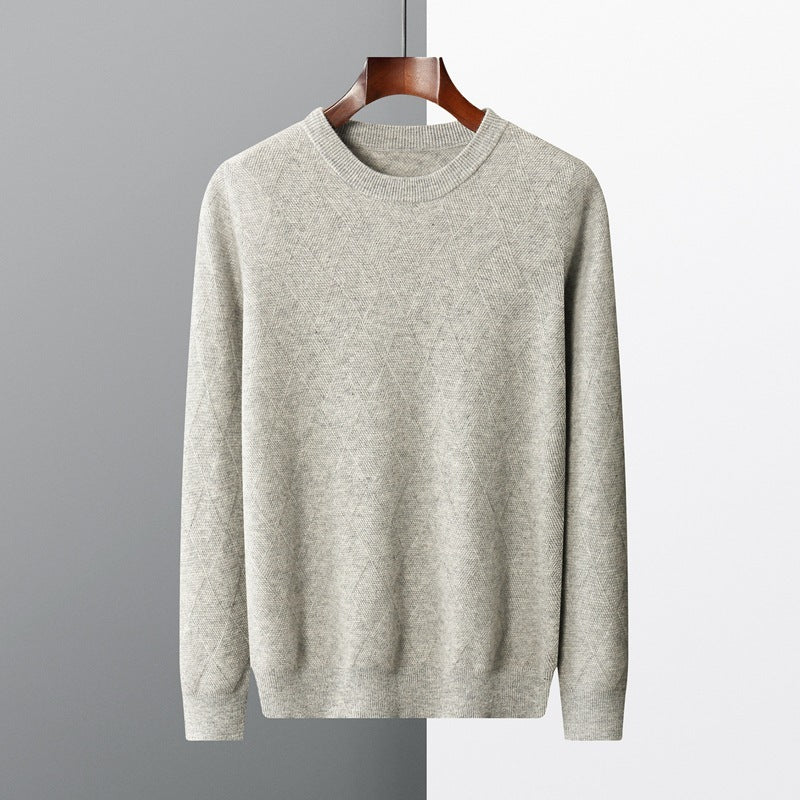 Autumn And Winter Round Neck Woolen Sweater For Men