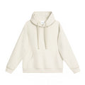 Simple Cotton Composite Drop-shoulder Hooded Sweater