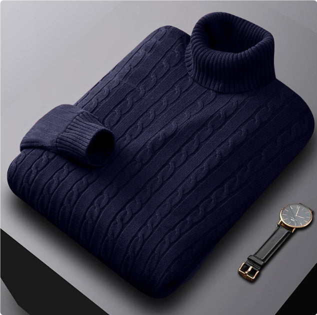 Men's Turtleneck Fleece-lined Thickened Sweater