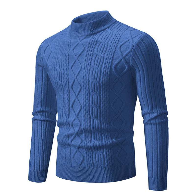 Men's Twisted Round Neck Pullover Leisure Sweater
