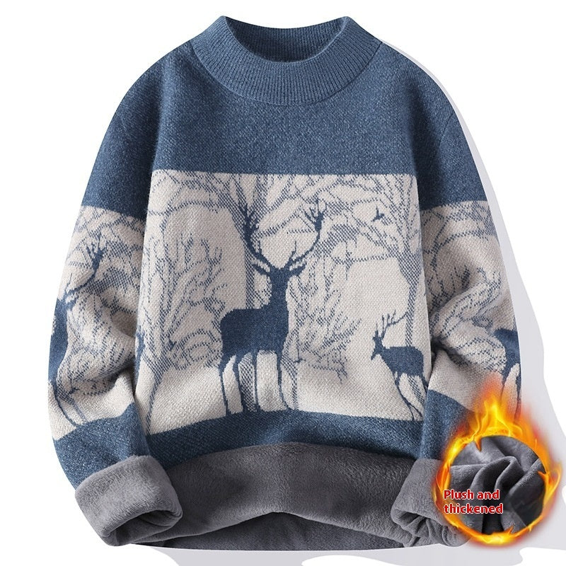 Chenille Mock Neck Sweater Men