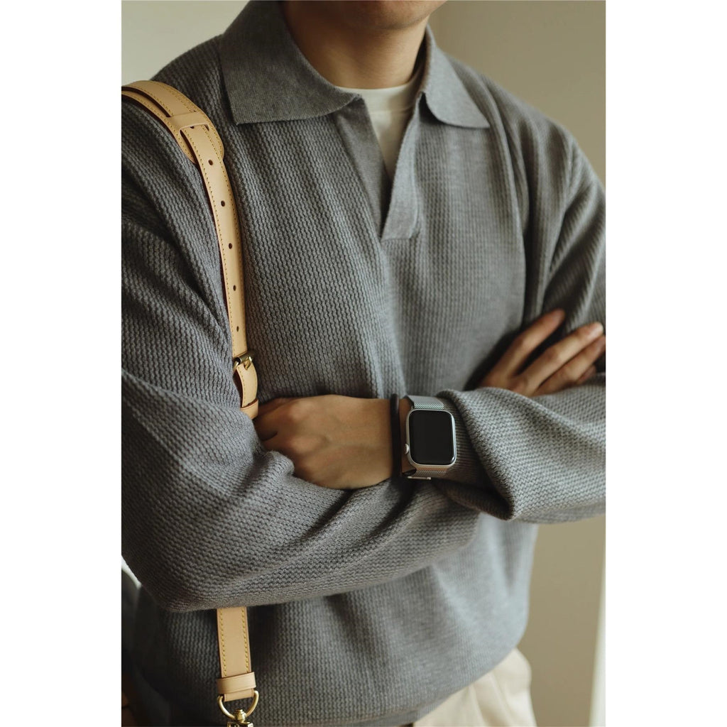 Lapel Warm Men's Long Sleeve Base sweater