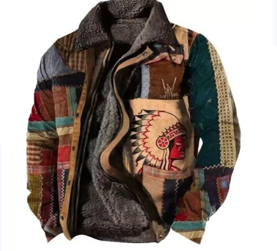 Thickened Side Seam Pocket Casual Zipper Loose Wolf Cotton Jacket