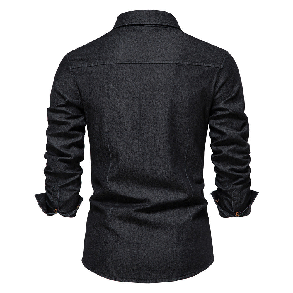 Men's Long-sleeved Denim Shirt