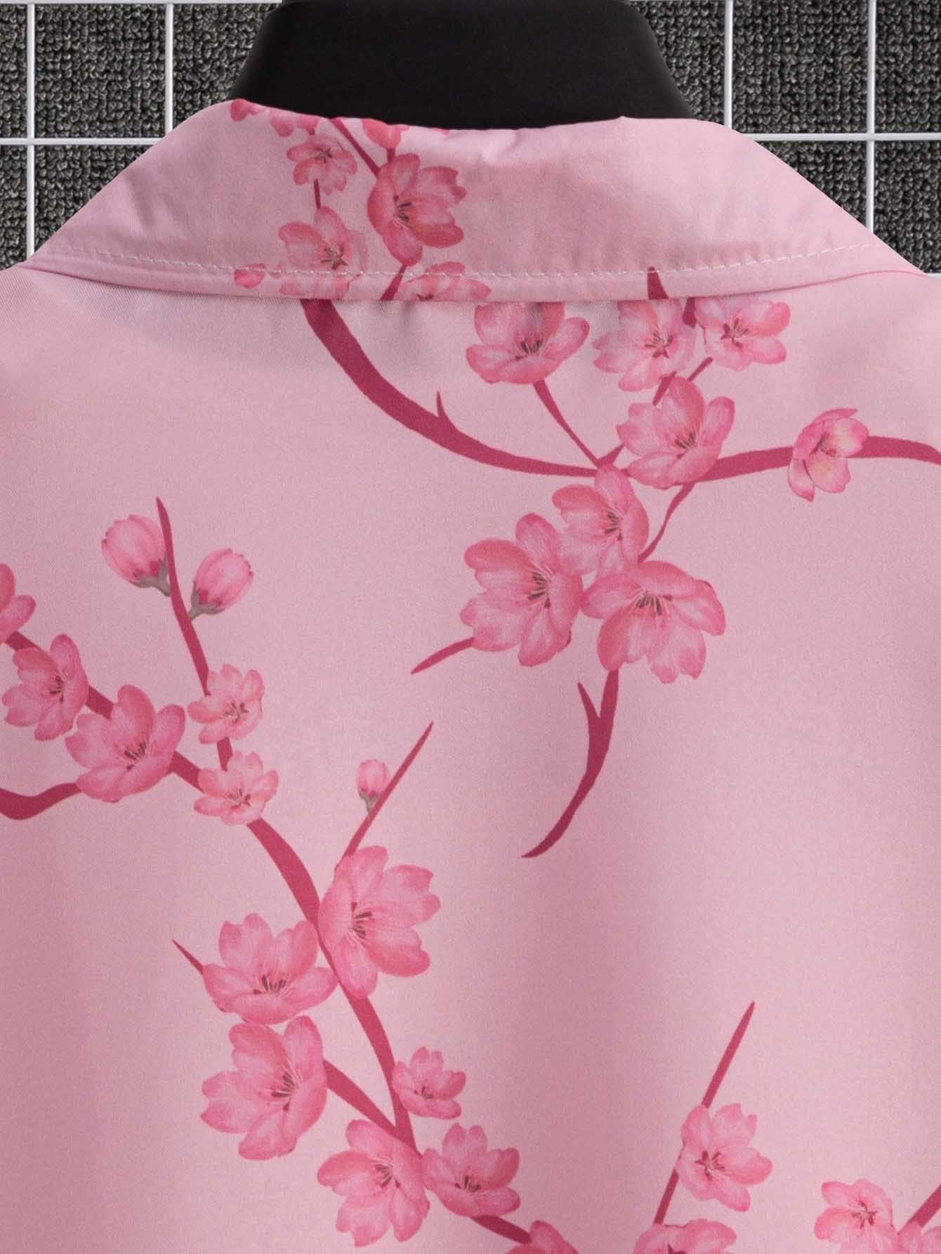 Digital Printing Floral Short Sleeve Shirt