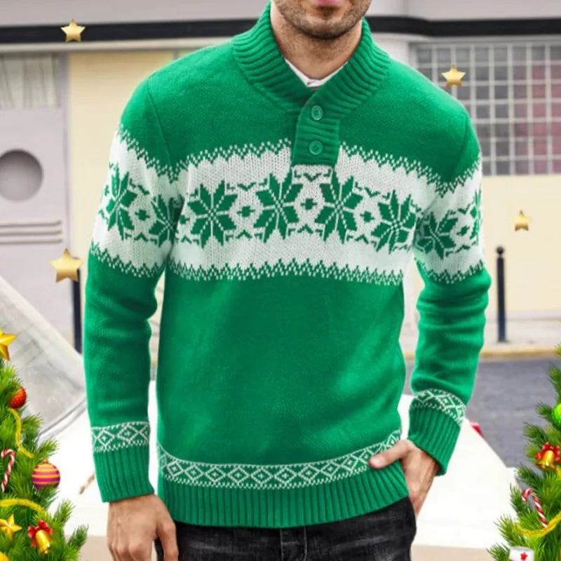 Autumn And Winter Long Sleeved Christmas Jacquard Knitted Sweater