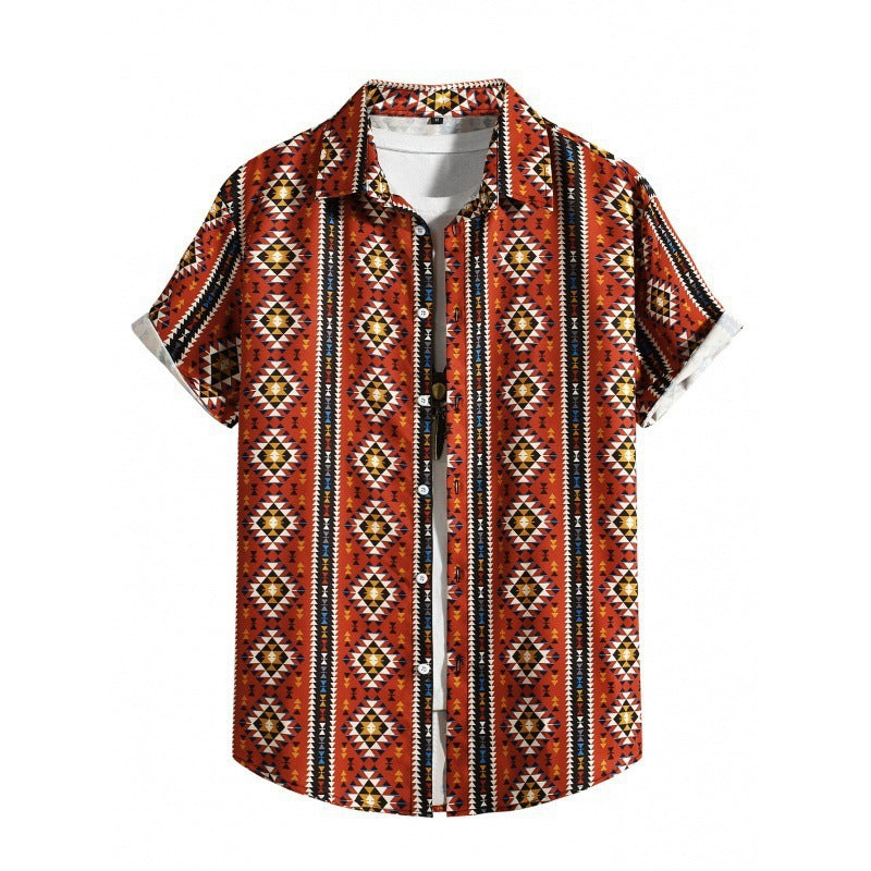Men's Casual Short Sleeve Loose Beach Shirt