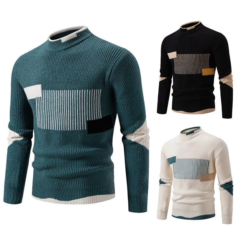 Men's Multicolor Woven Cotton Velvet Sweater