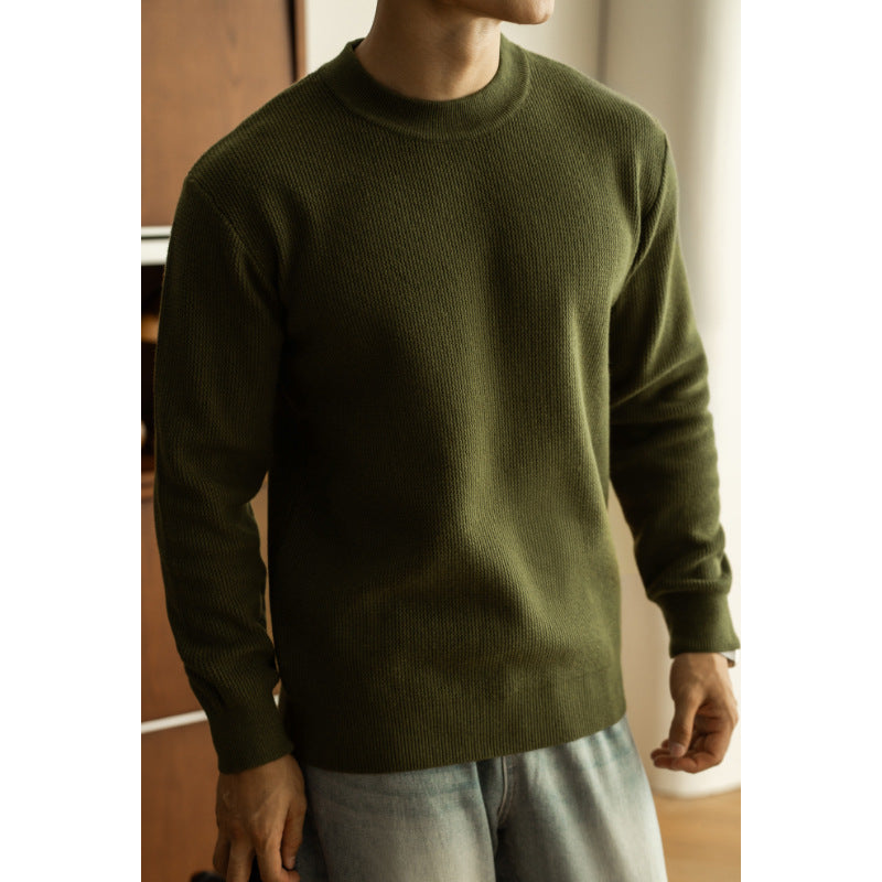 Jacquard Autumn And Winter Crew Neck Pullover Sweater Men