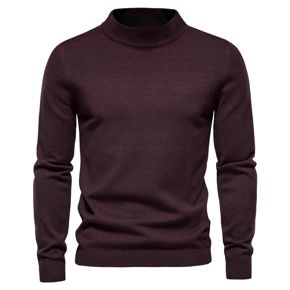 Mid-collar Slim Fit Men's Sweater