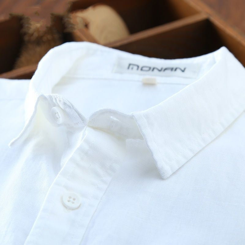 Men's Cotton And Linen Casual Long Sleeve Shirt