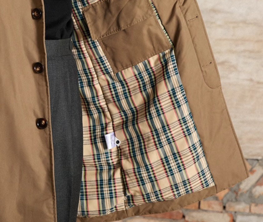 Retro Down Mid-length Trench Coat