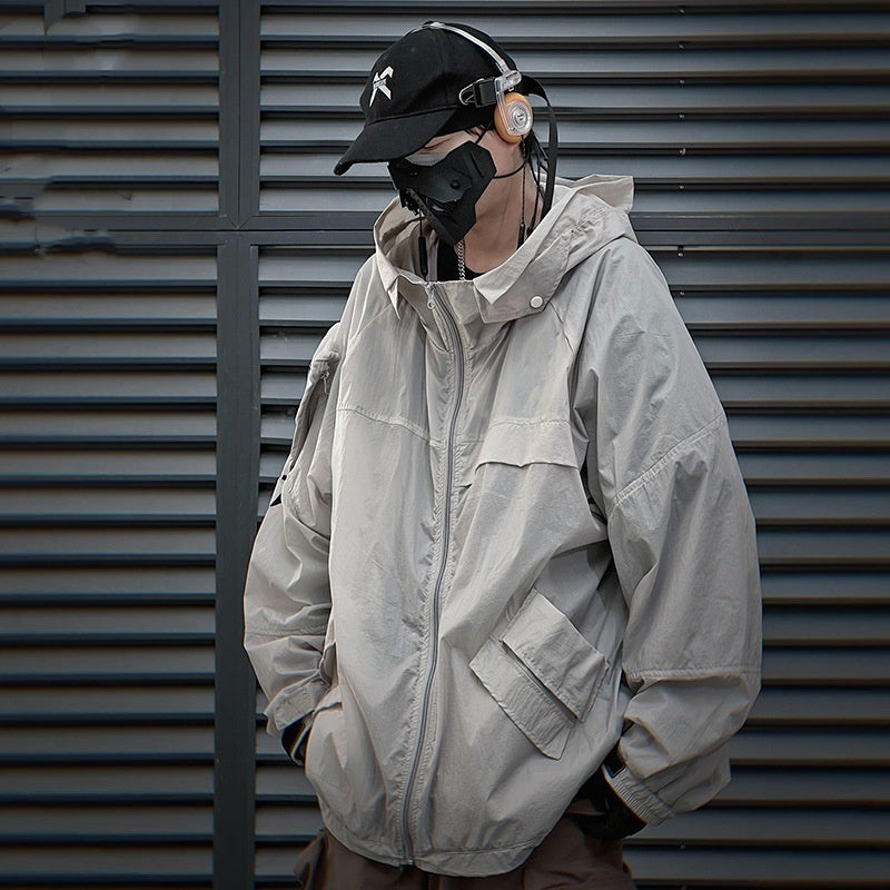 Stand Collar Hooded Coat For Men