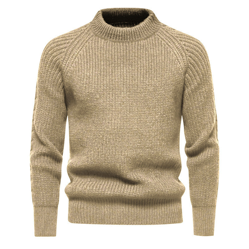 Men's Solid Color Round Neck Sweater