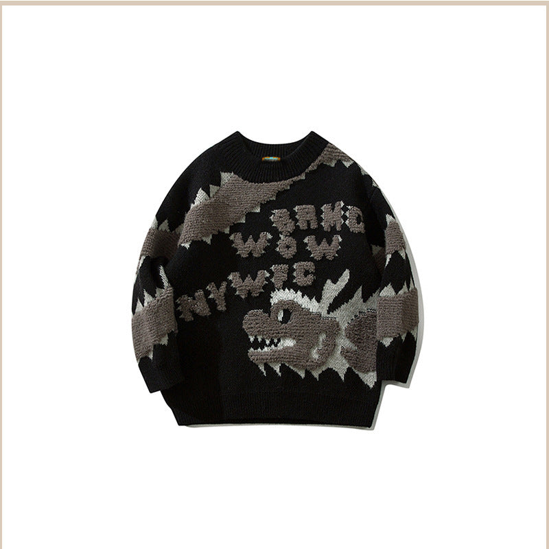 Cartoon Loose Round Neck Sweater