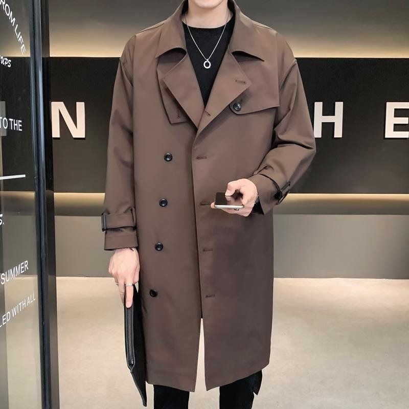 Men Spring And Autumn Simple Senior Sense Trench Coat