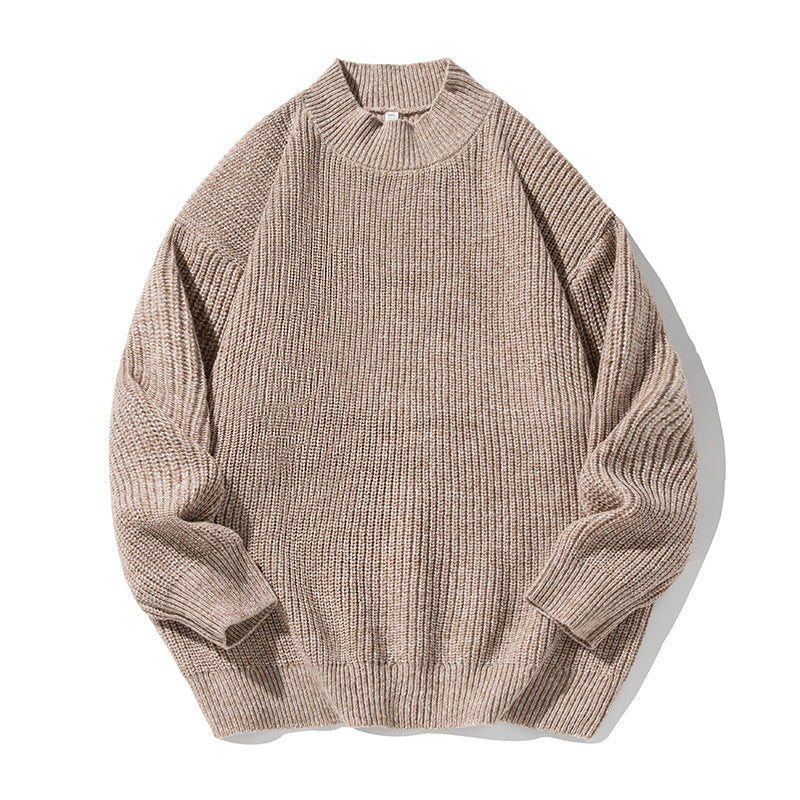 Retro Thick Needle Mock Neck Sweater Autumn And Winter