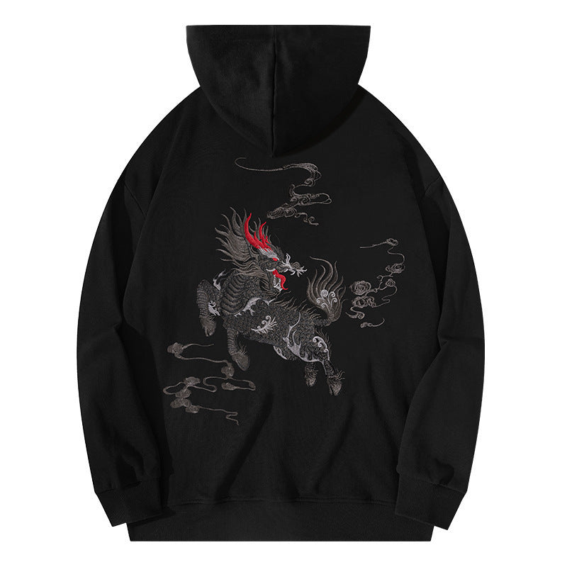 3D Printed Loose Plus Size Hooded Sweater Men