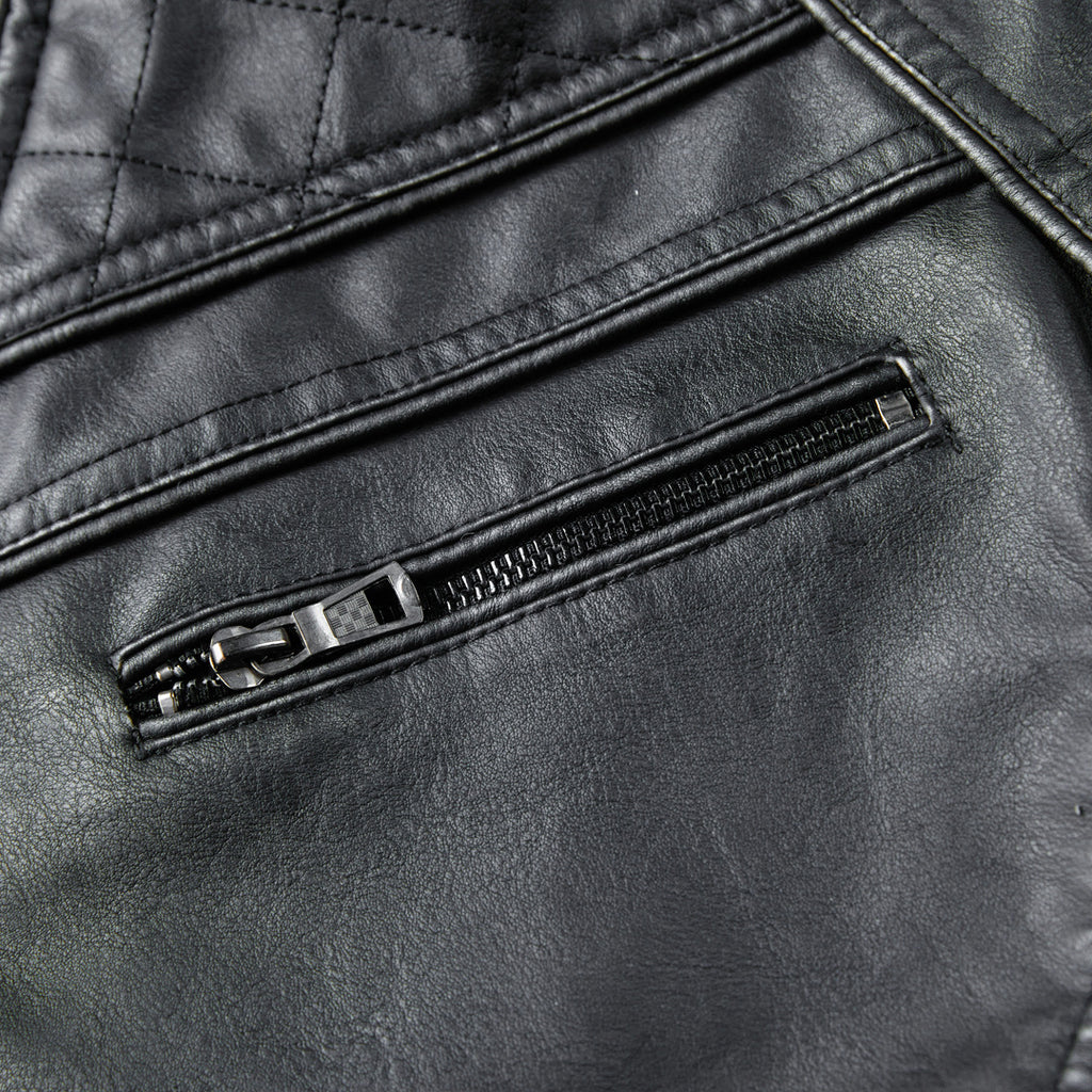 Men's Vintage Washed Faded Edge Stand Collar coat