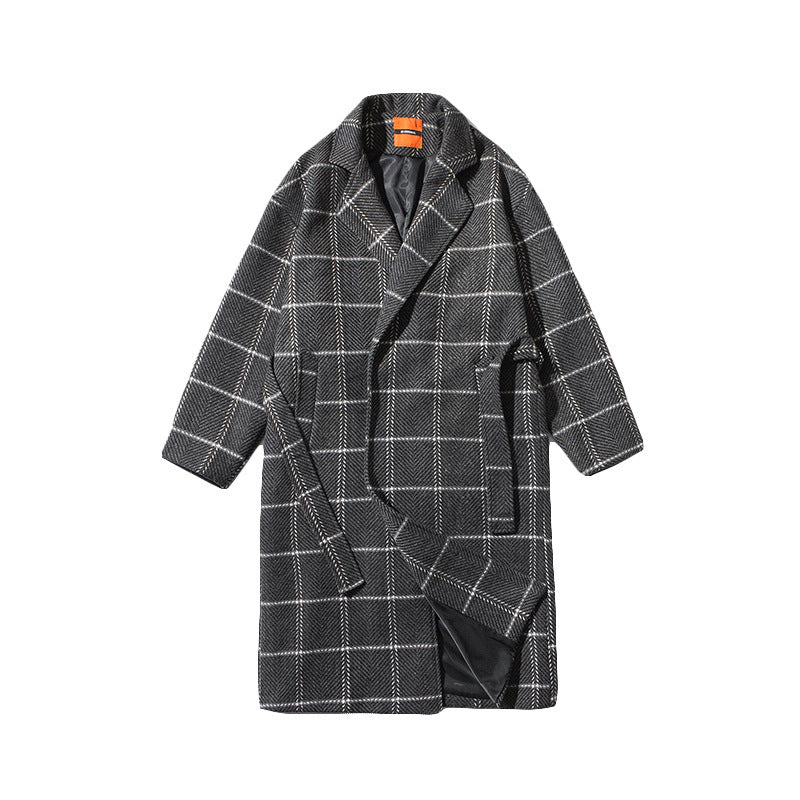Long Woolen Student Windbreaker coat
