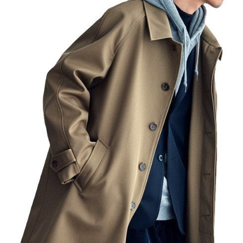 Wool Profile Raglan Sleeve Trench Coat