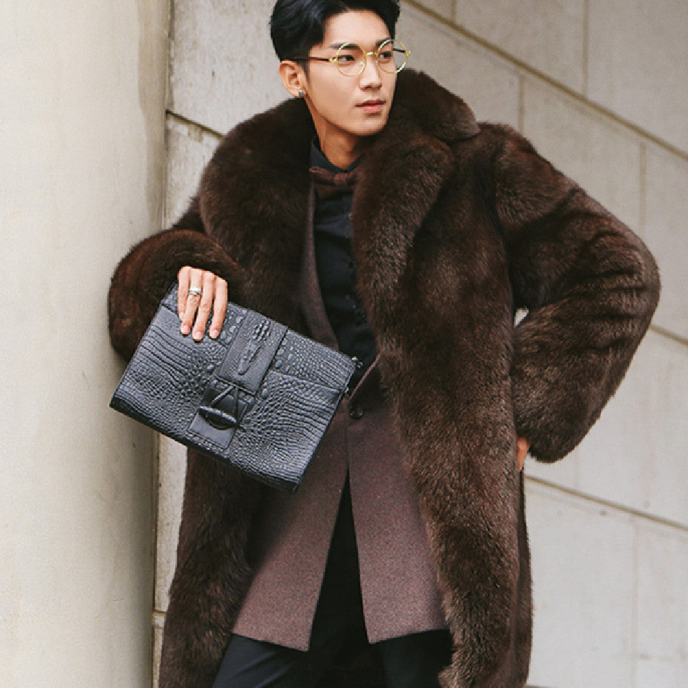 Men's Warm Mid-length Windbreaker coat