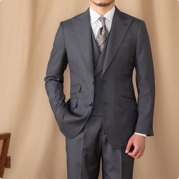 Three-piece Business Pure Color Wool suit